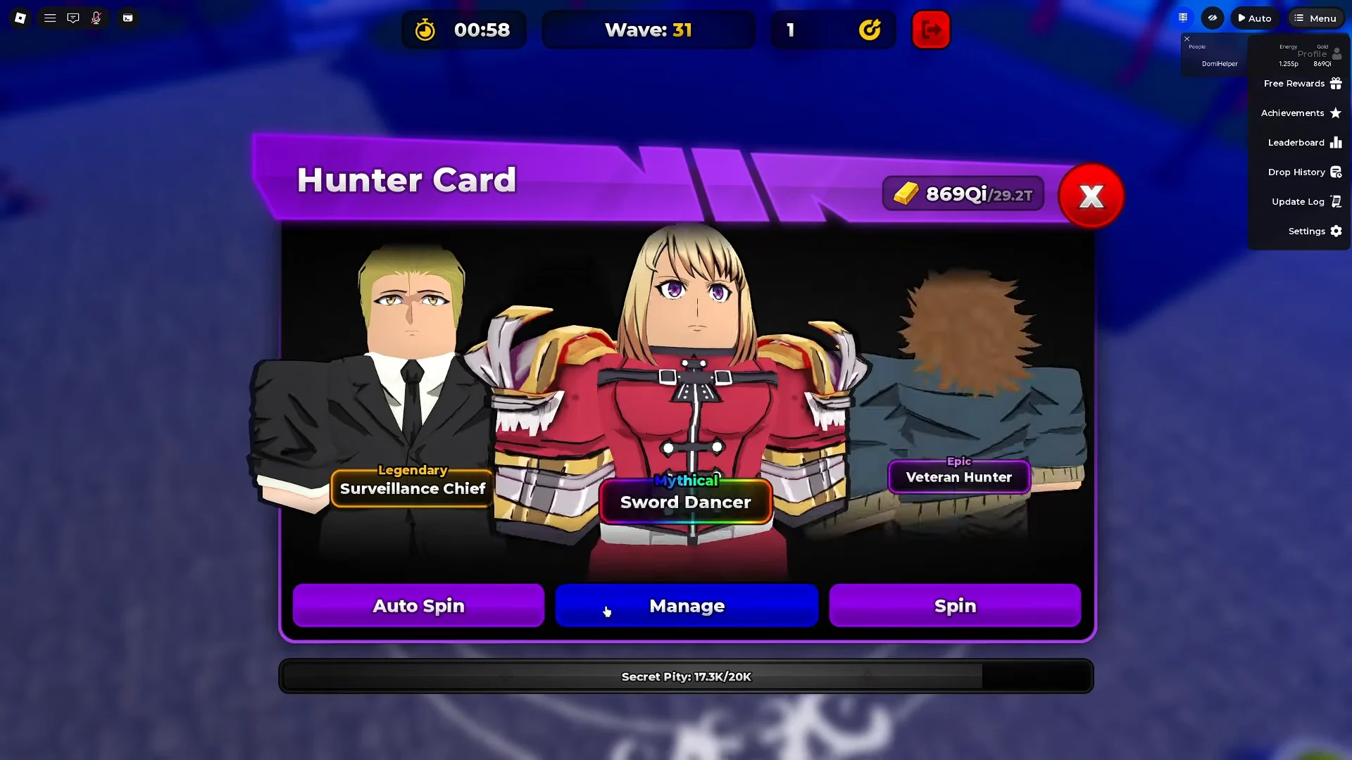 Auto Spinning Hunter Cards