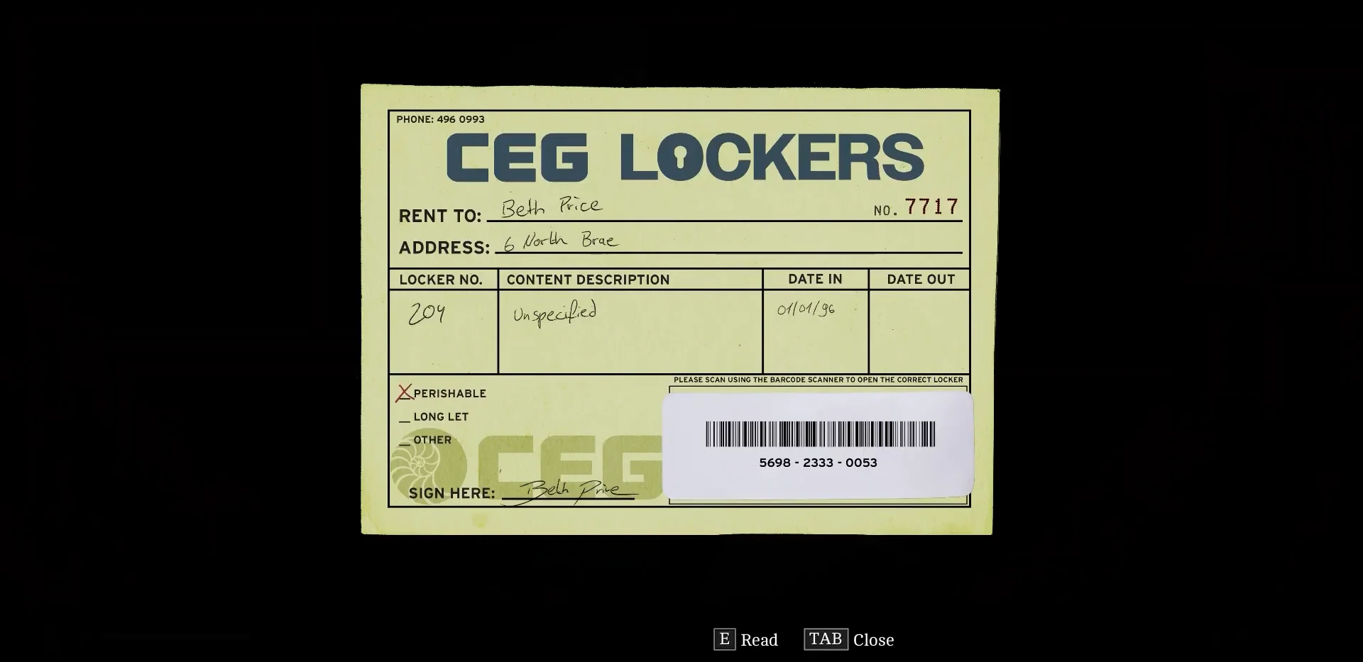 Collecting Barcode Slip