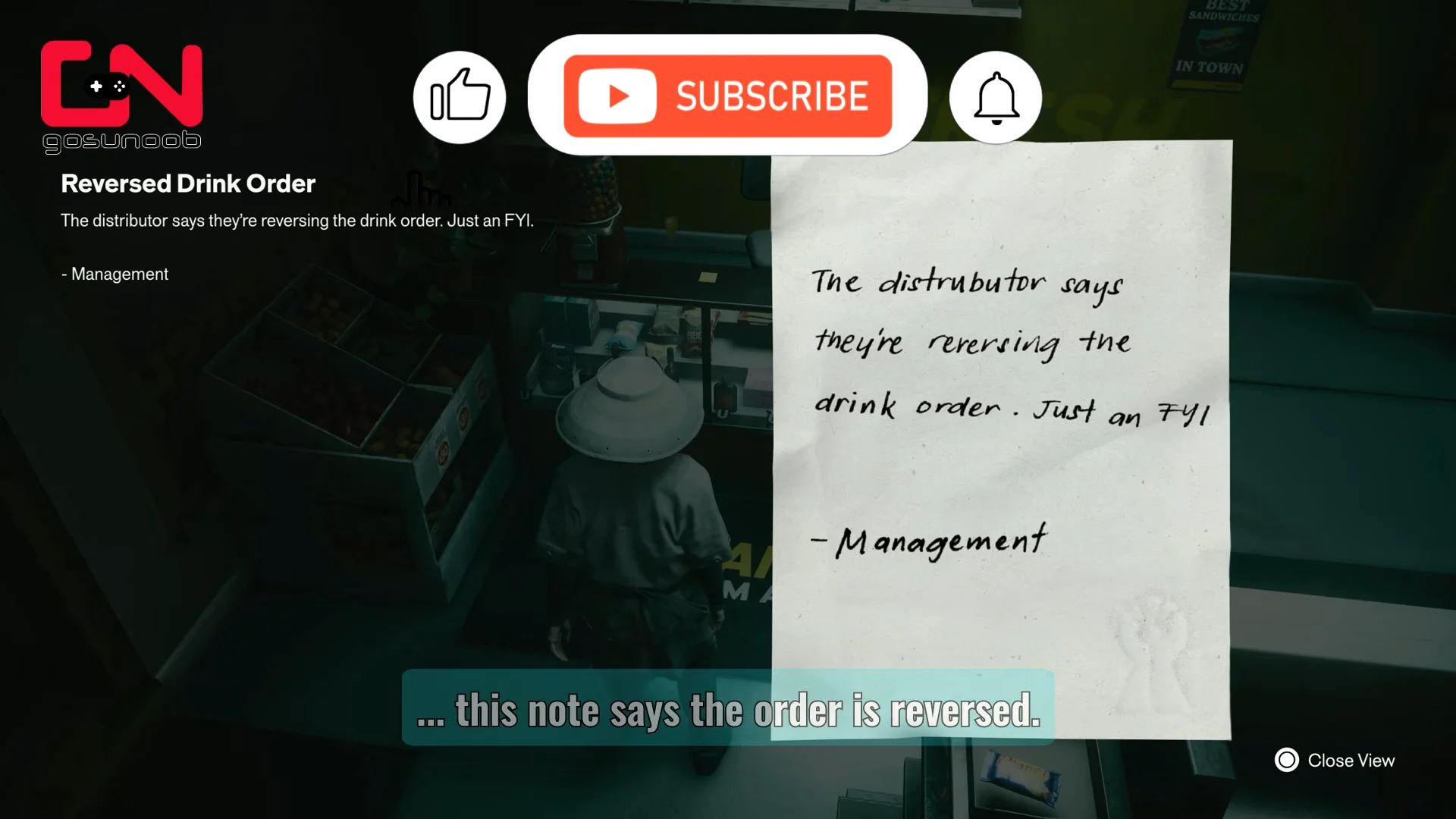 Reading Reversed Drink Order Note