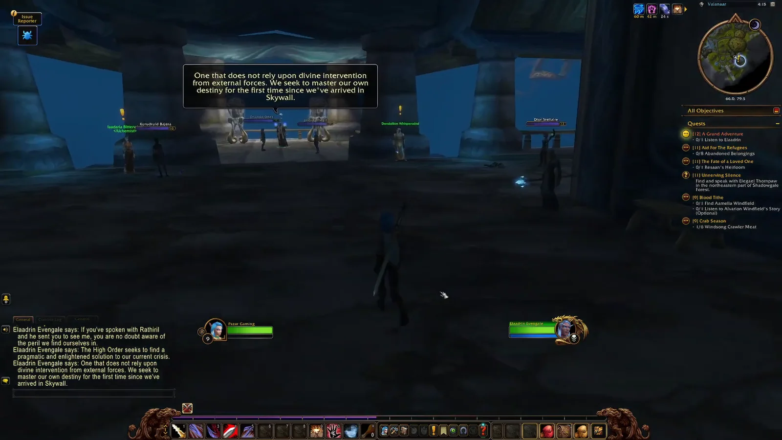 Approaching Supreme Magister Elaadrin Evengale