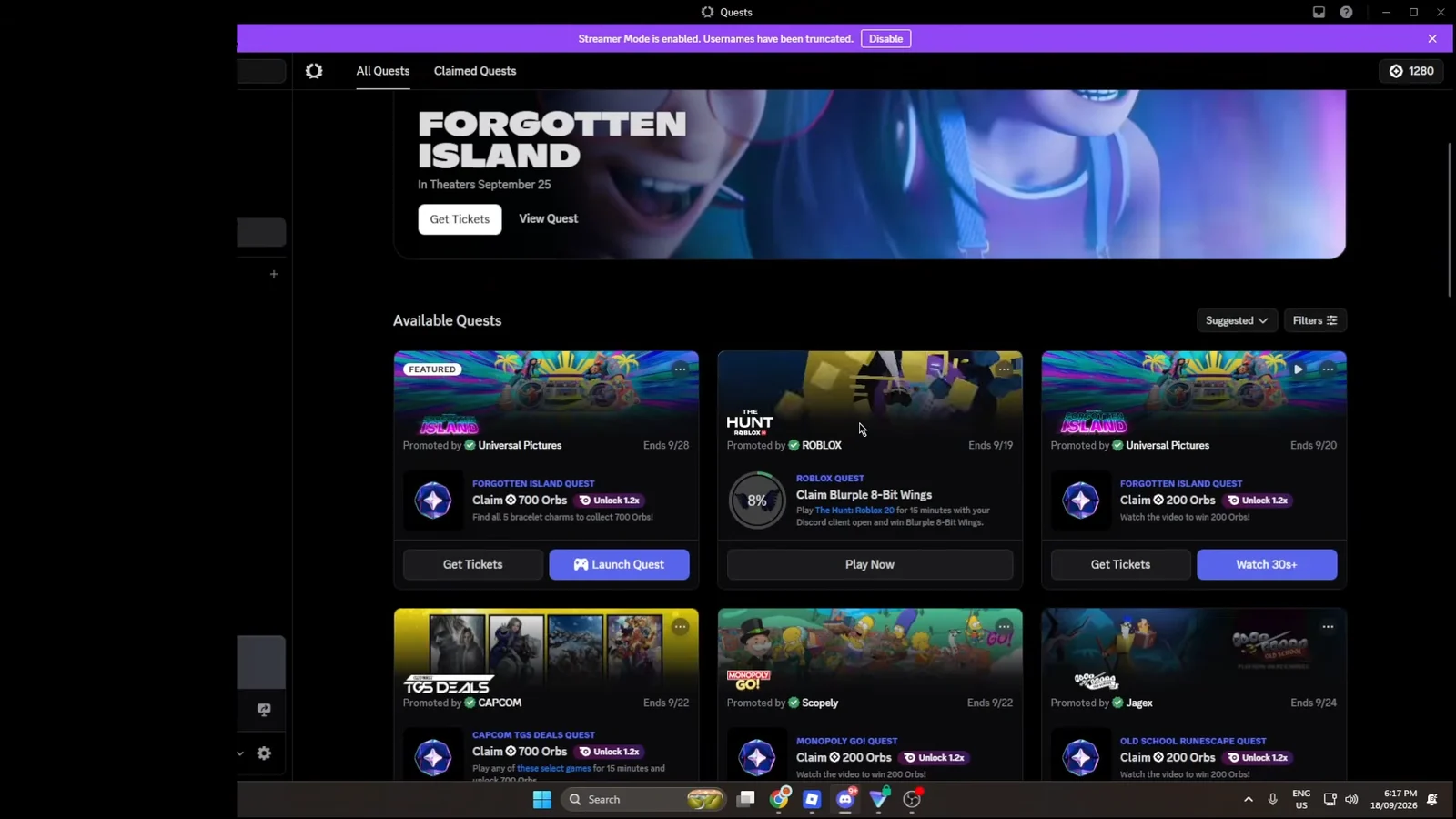 Verifying Quest progress on Discord