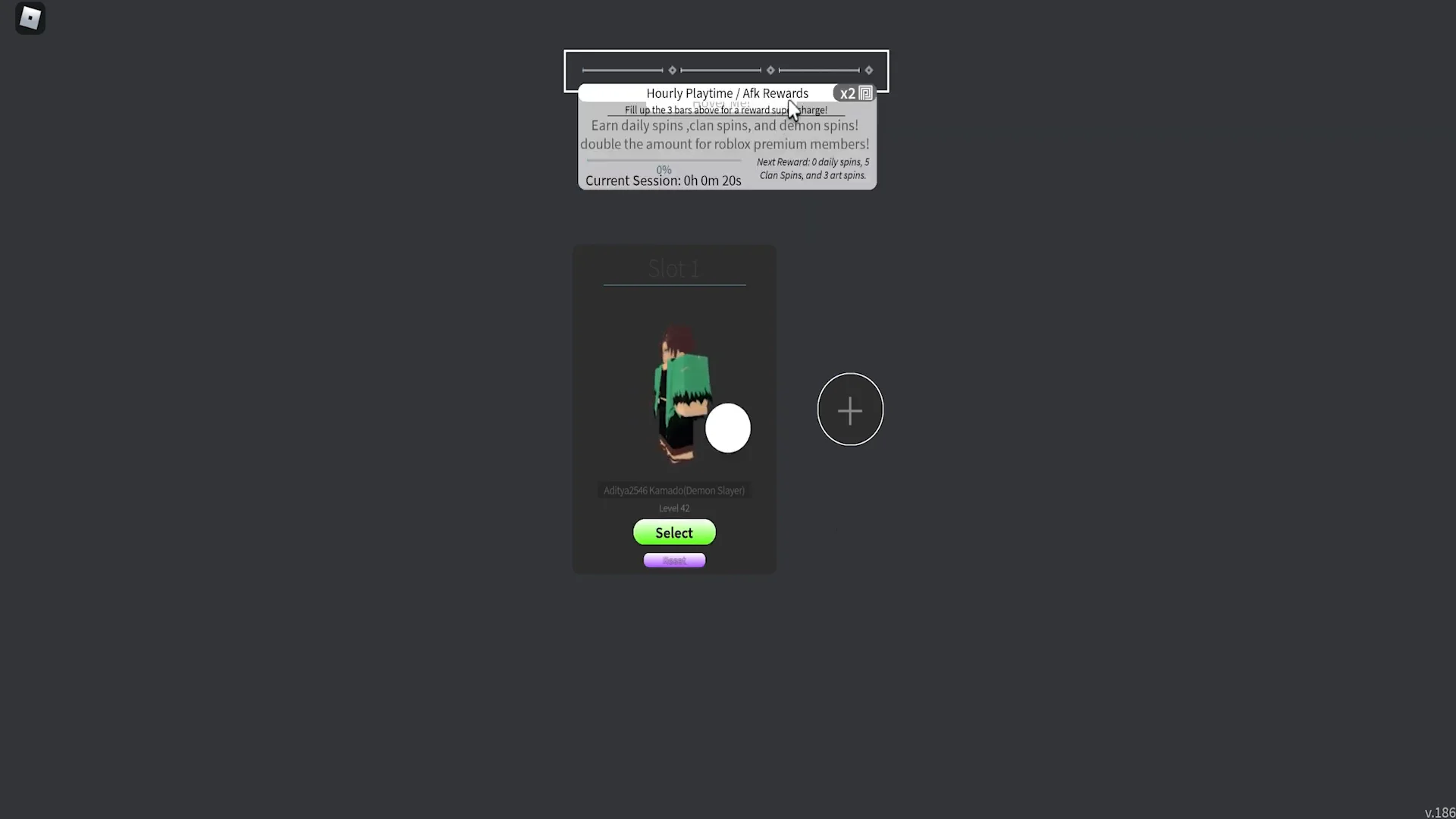 Menu Navigation and AFK Bar