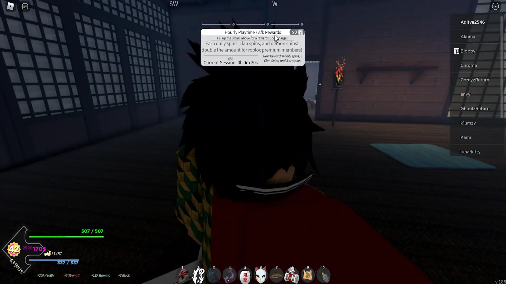In-Game Demonstration and AFK Time Calculation