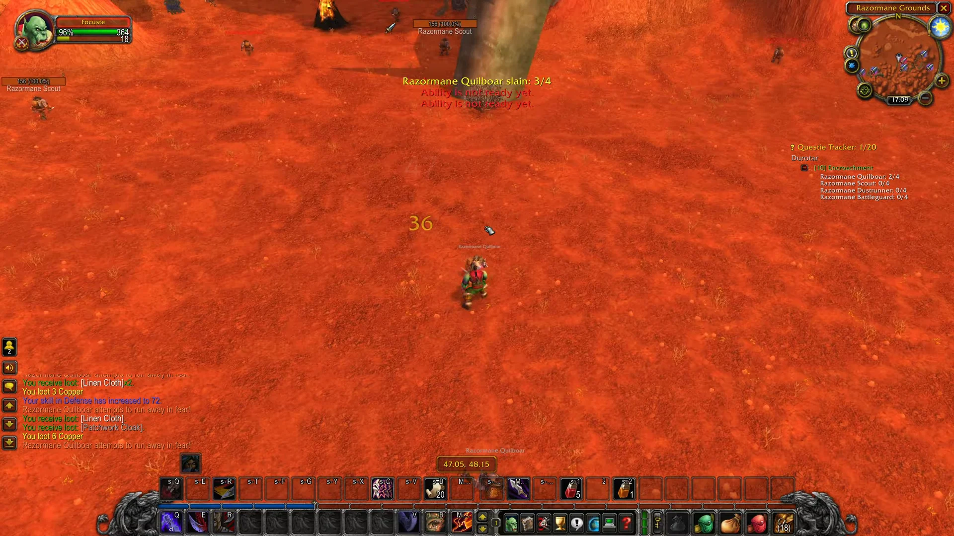 Defeating Razormane Quilboars