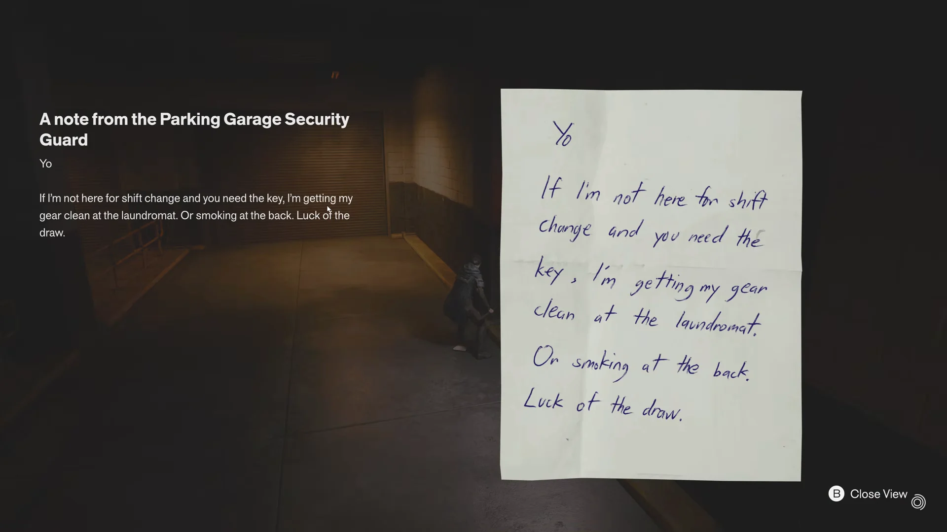 Security Guard Note