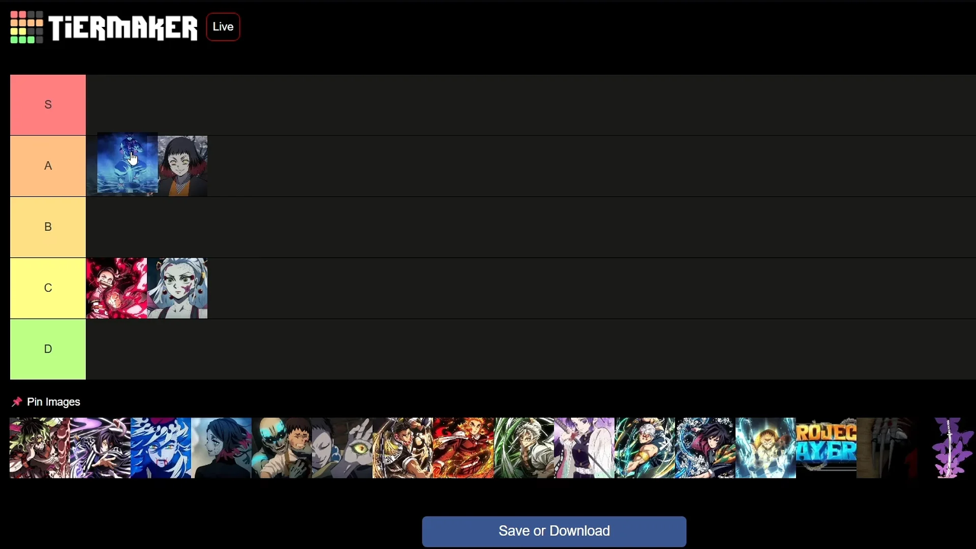 Ranking Akaza