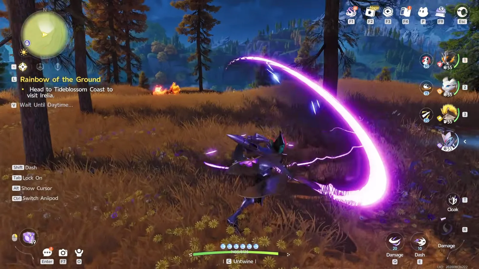 Defeating Wisptis with Base Form Ignitis