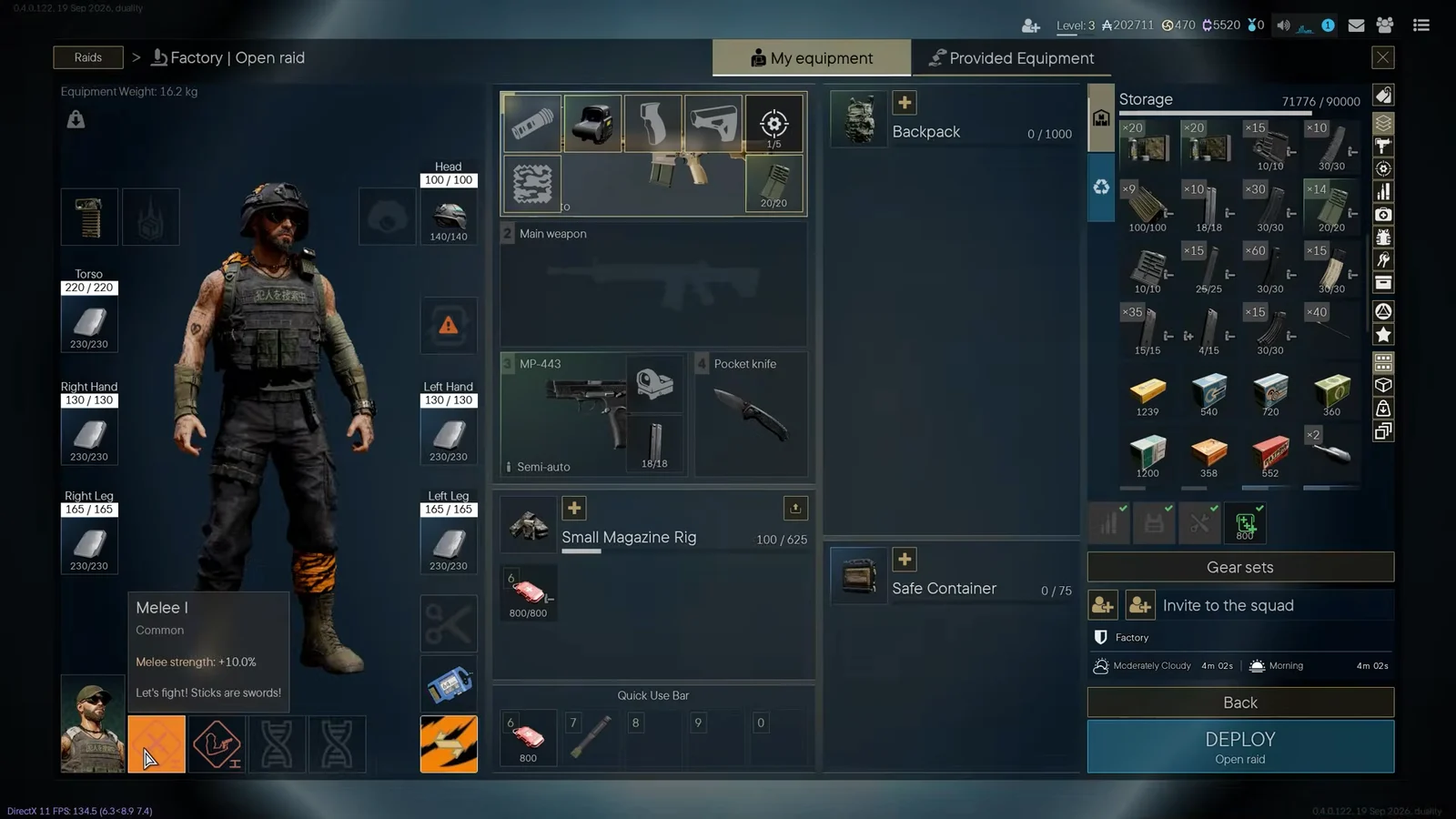 Loadout Upgrades and Gear Prep