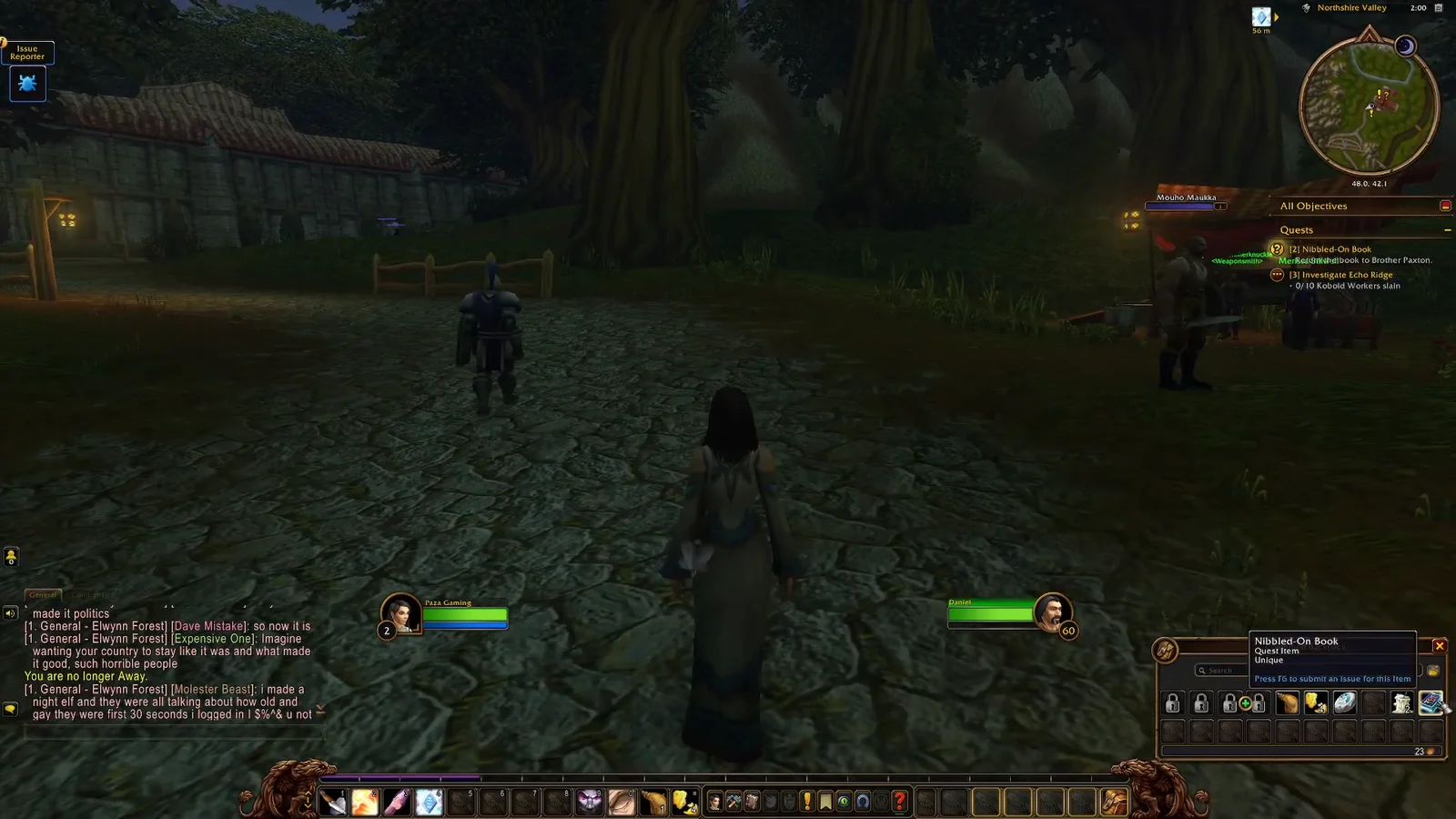 Checking the quest item and map