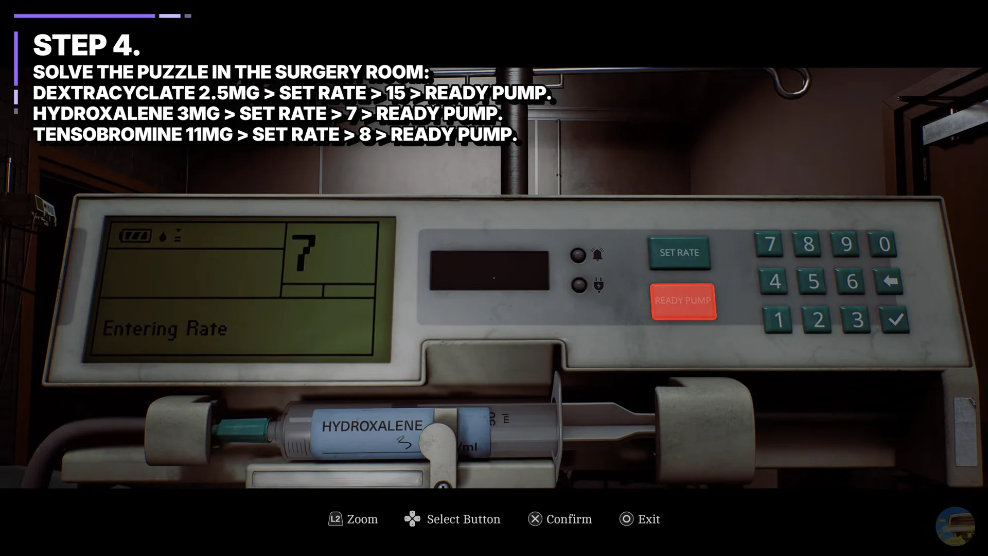 Set Hydroxalene infusion pump