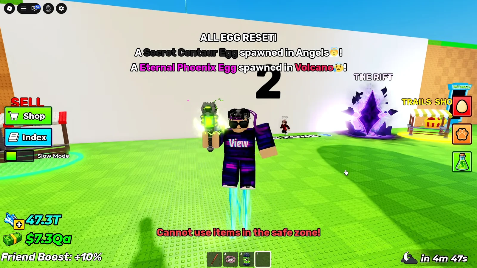 Running through biomes discussing the Dr. Scramble event