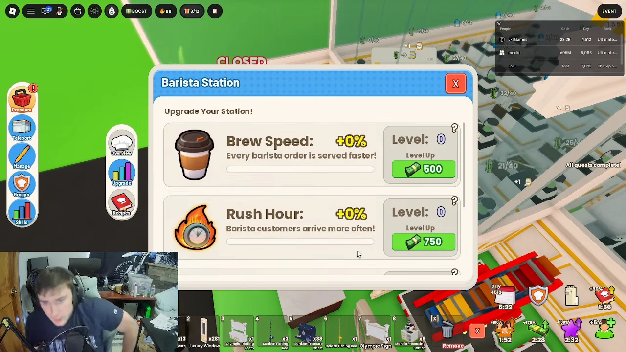 Placing the Barista Station