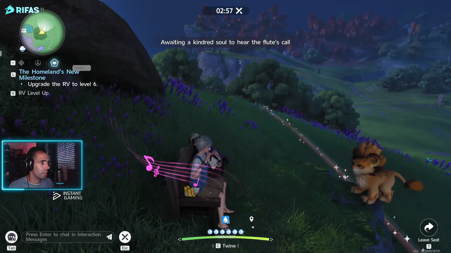 Sitting and Playing Flute