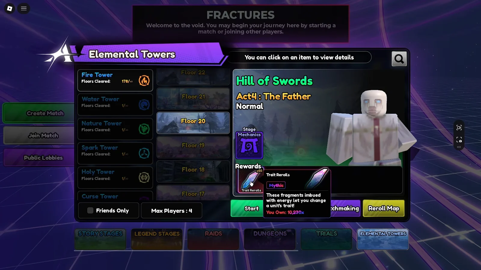 Elemental Tower Rewards Overview