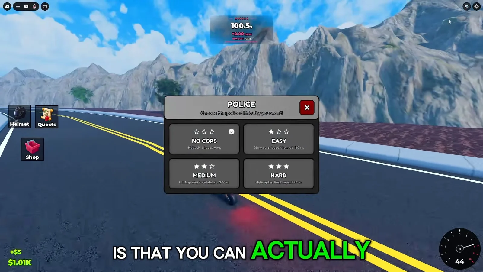 Police Chase Menu