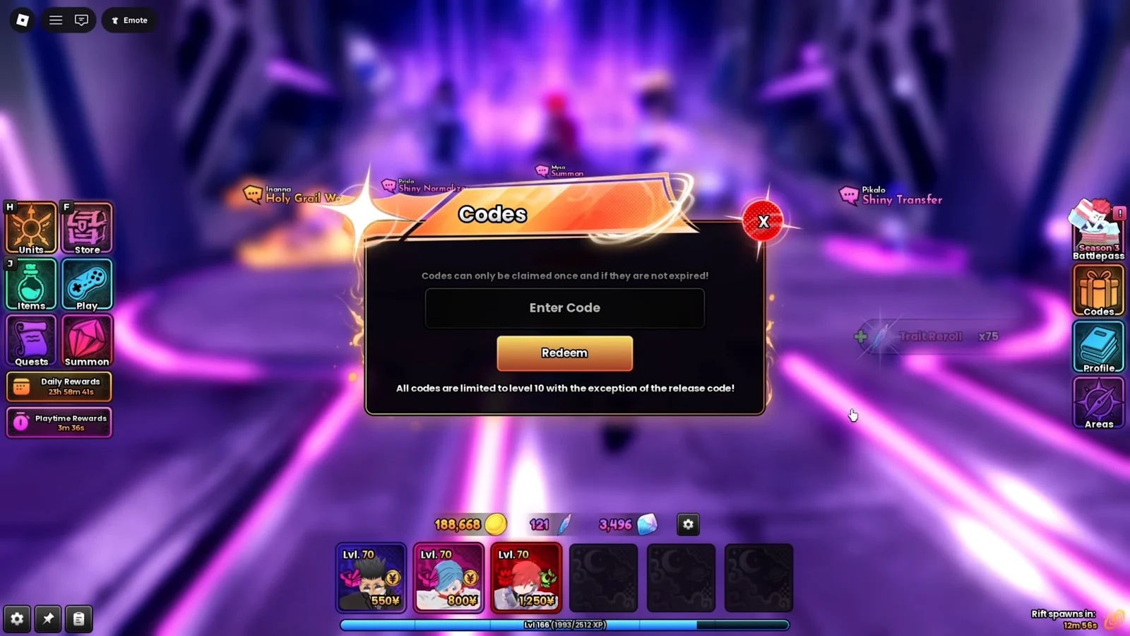 Redeeming Update Codes