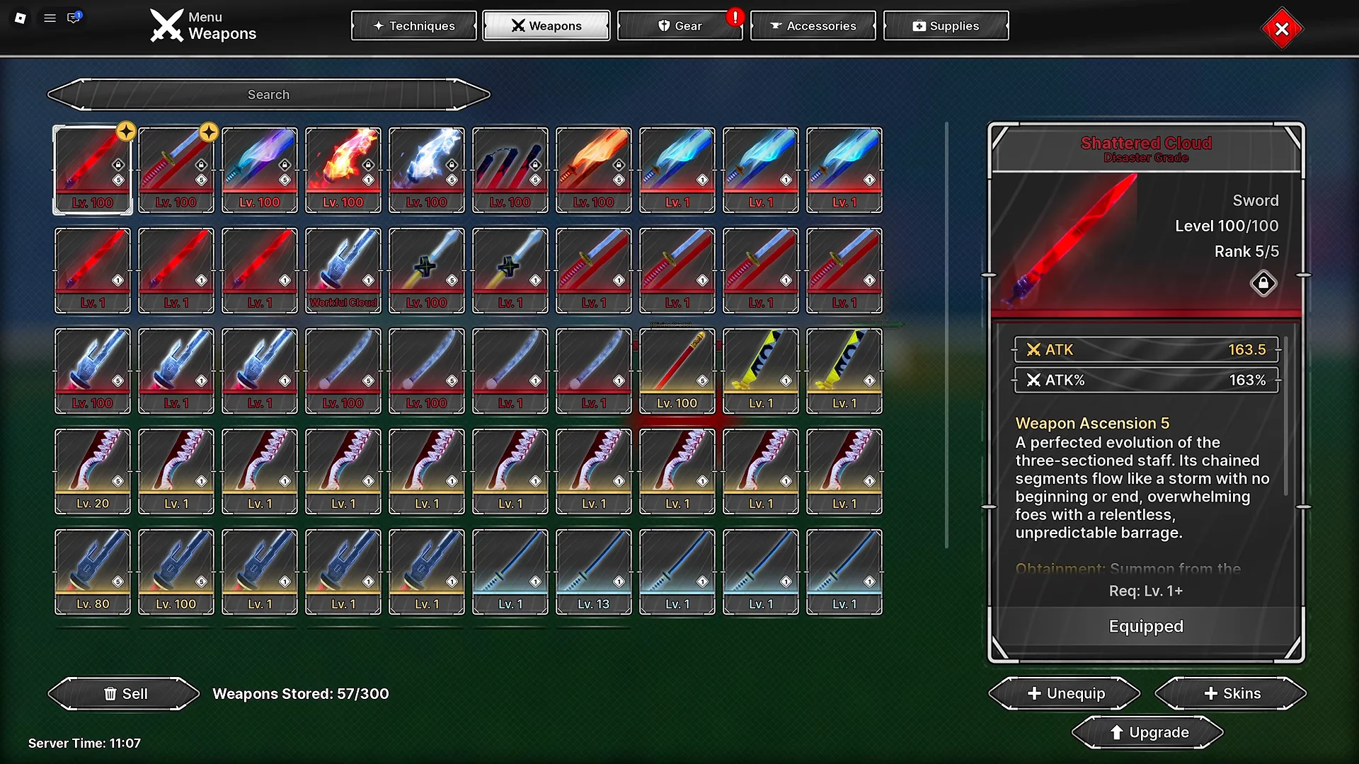 Shattered Cloud Stats