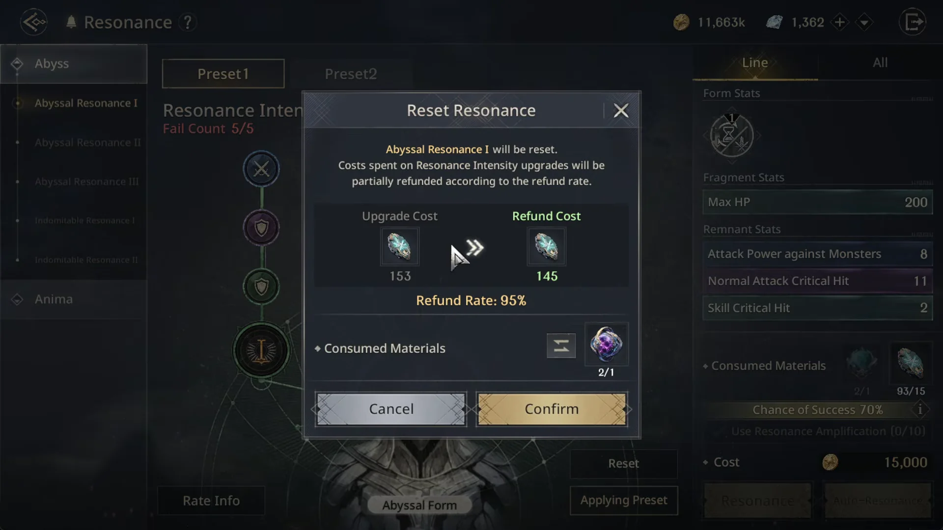 Reset Resonance Dialogue Inspection