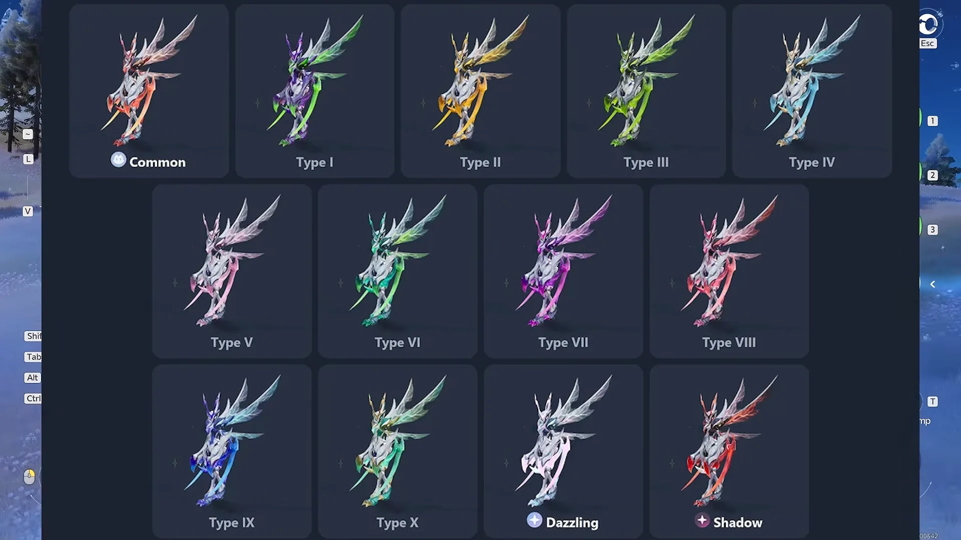 All variants comparison grid