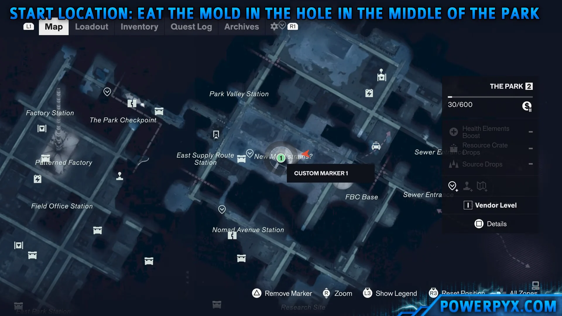 Start Location Map