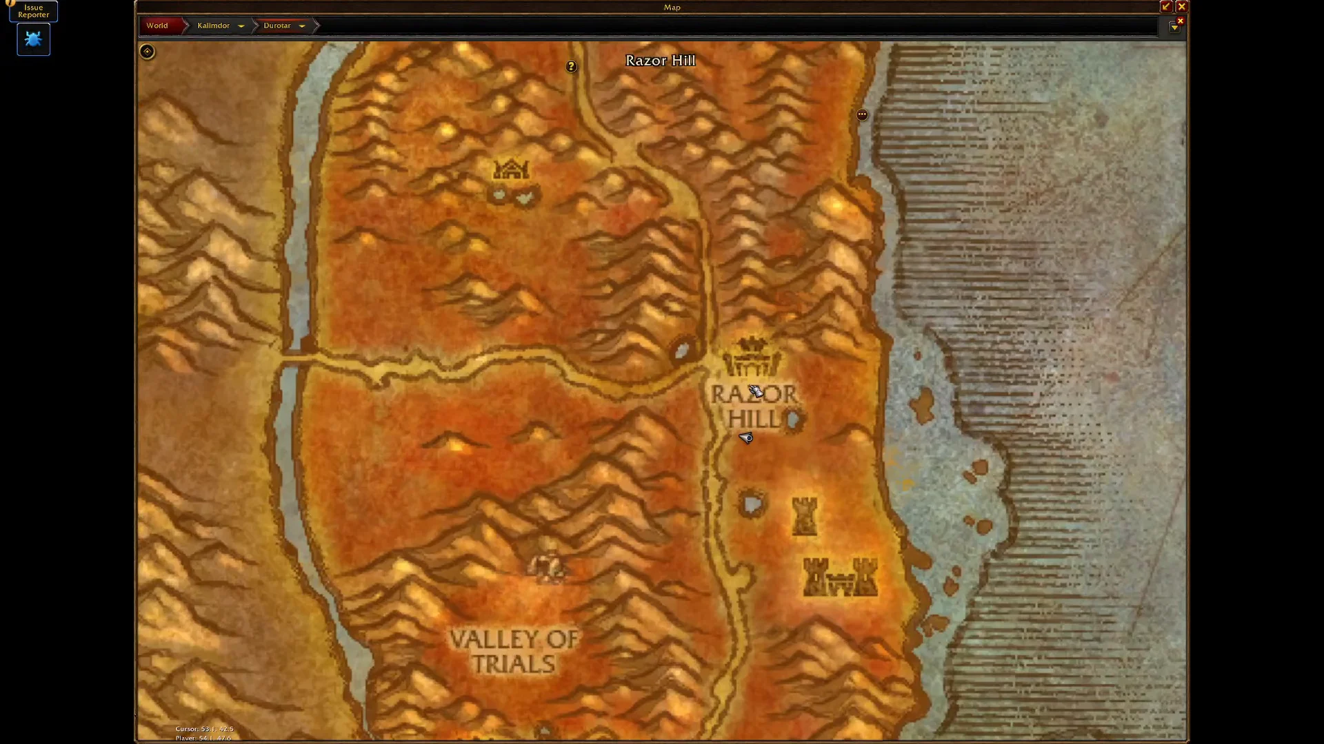 Map view of Razor Hill