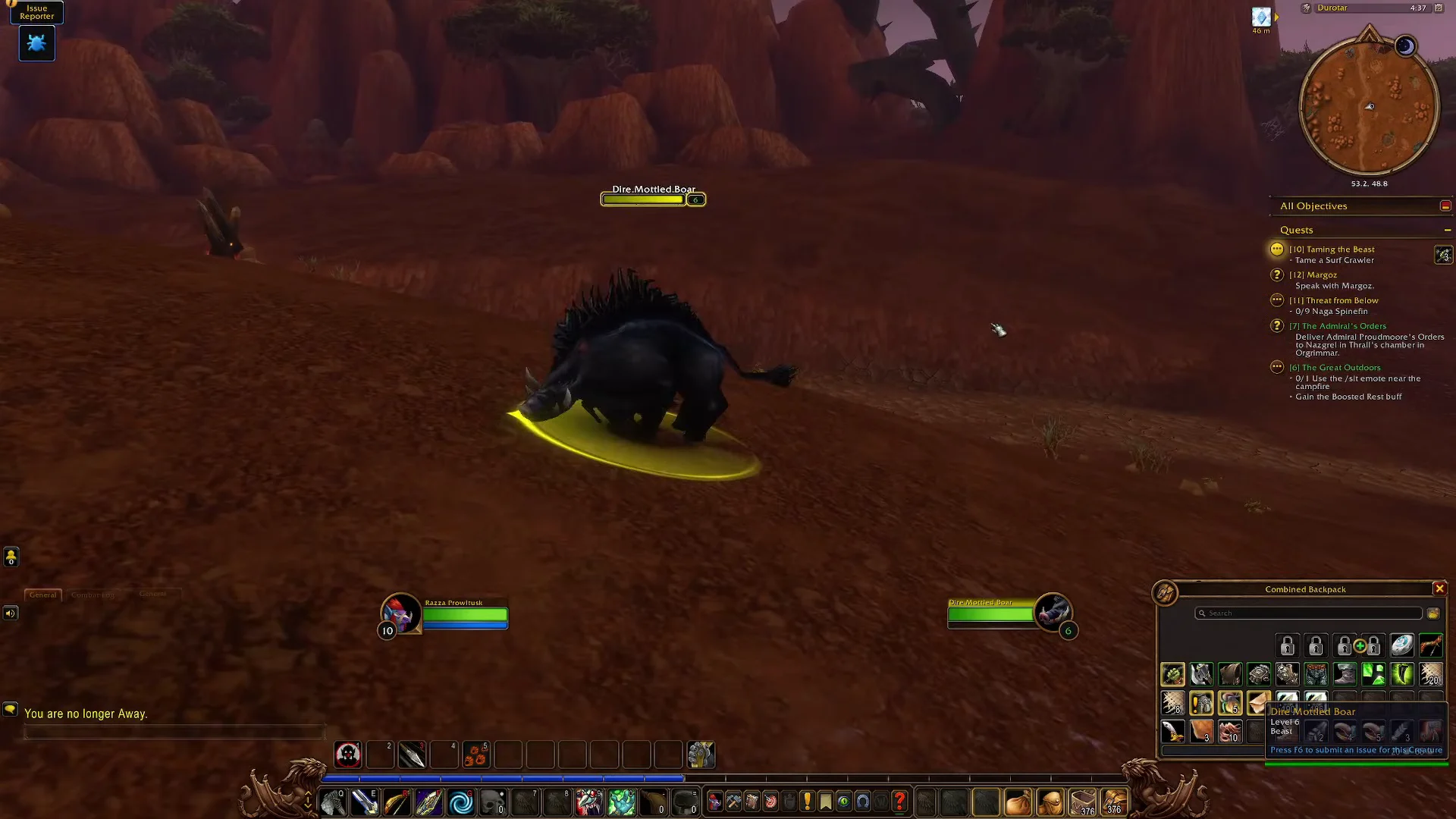 Taming the Dire Mottled Boar
