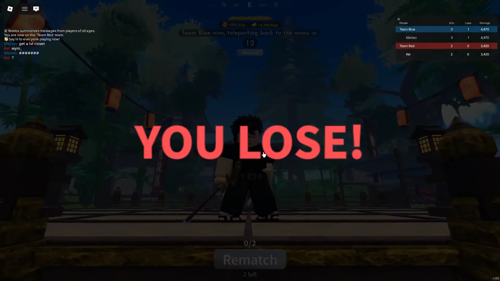 Second Round & Match Loss