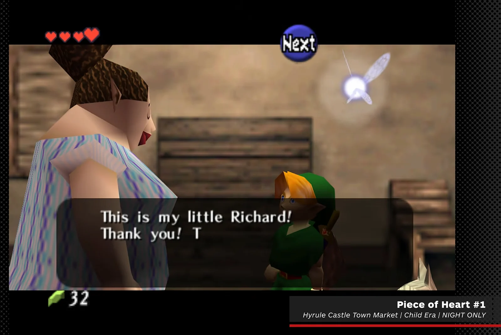 Piece of Heart #1 (Hyrule Castle Town Market / Child Era / Night Only)