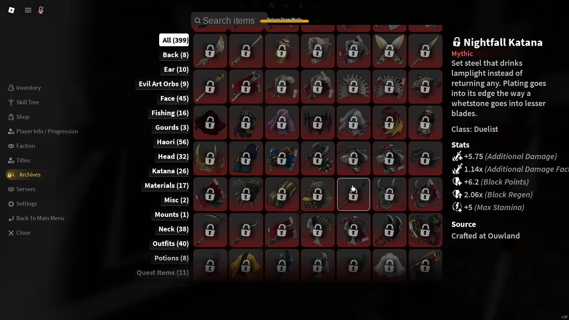 Archives Weapon Stats