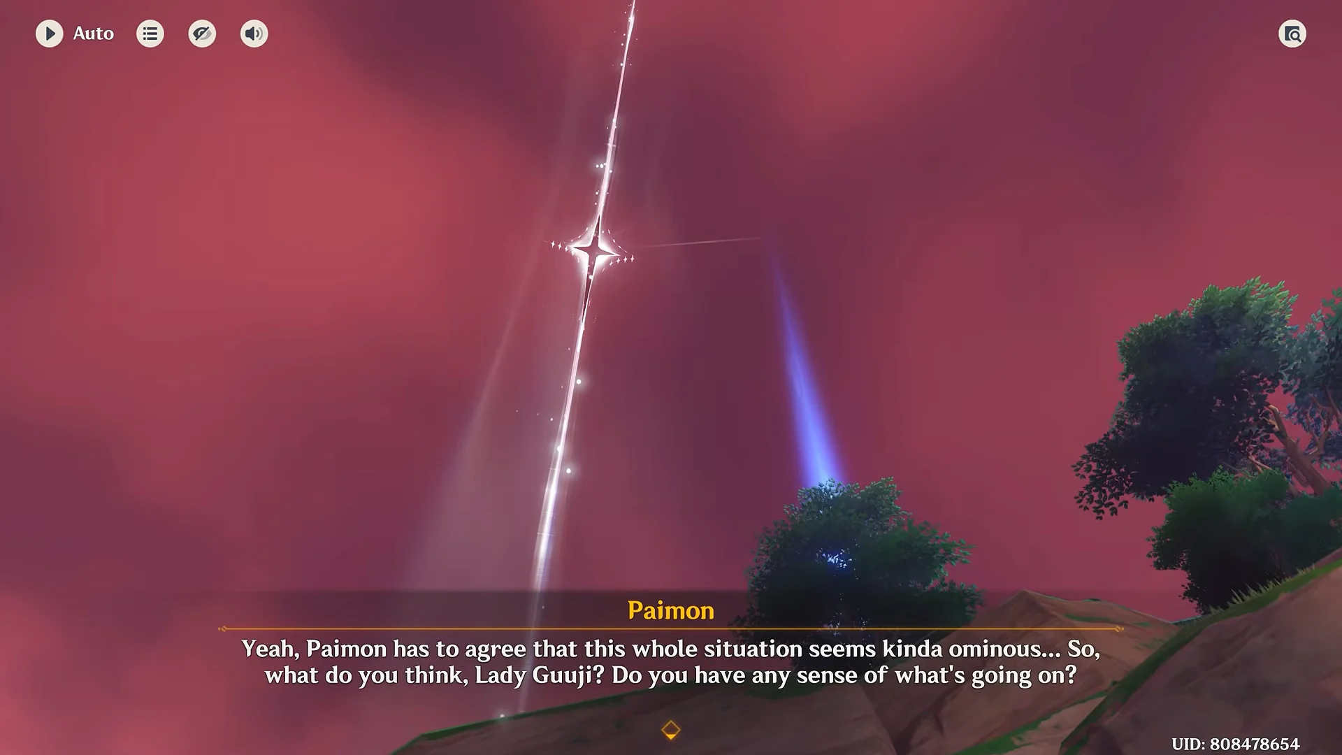 View of Inazuma's Glowing Sky