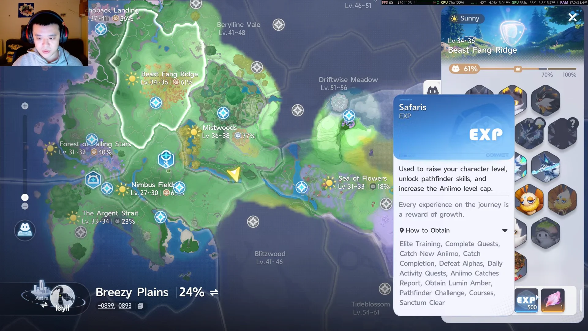 Claiming Map Collection EXP