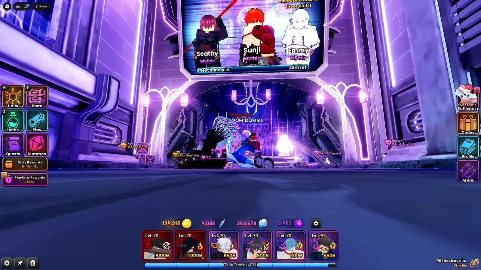 Summoning on Standard Banner