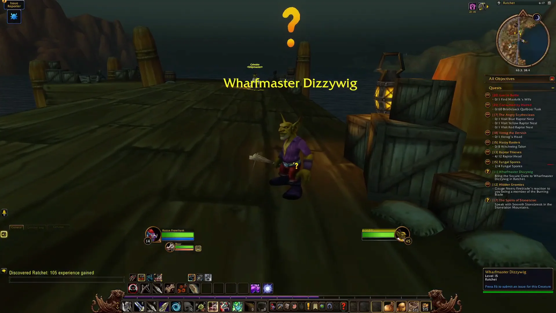 Reaching Wharfmaster Dizzywig