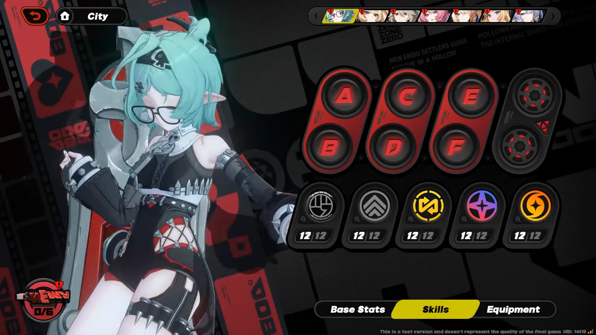 Skills Menu
