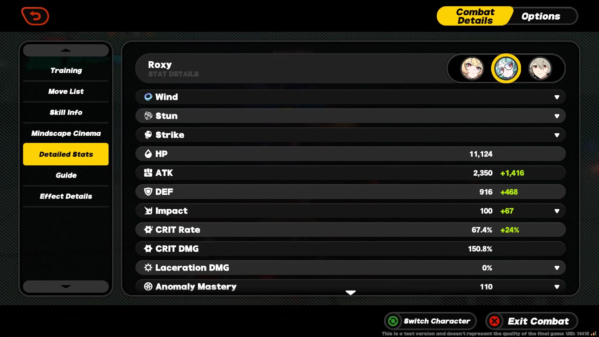 Detailed Combat Stats