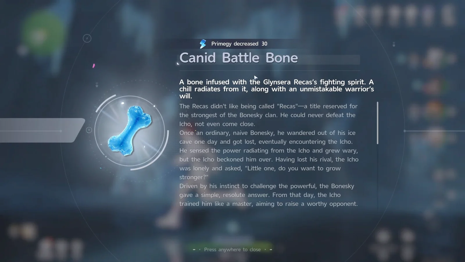 Reading Canid Battle Bone Clue
