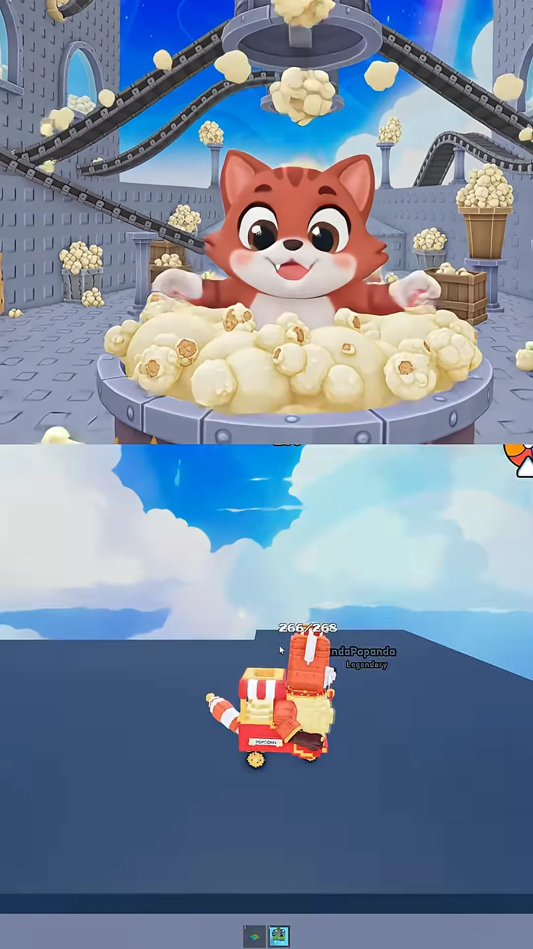 Mascot popcorn cutscene and vehicle gameplay