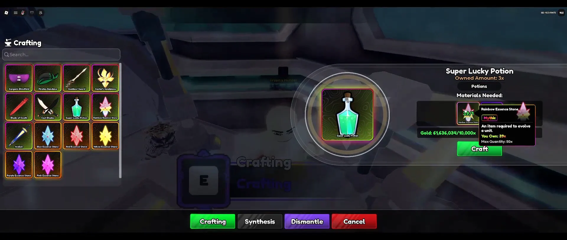 Crafting Super Lucky Potion