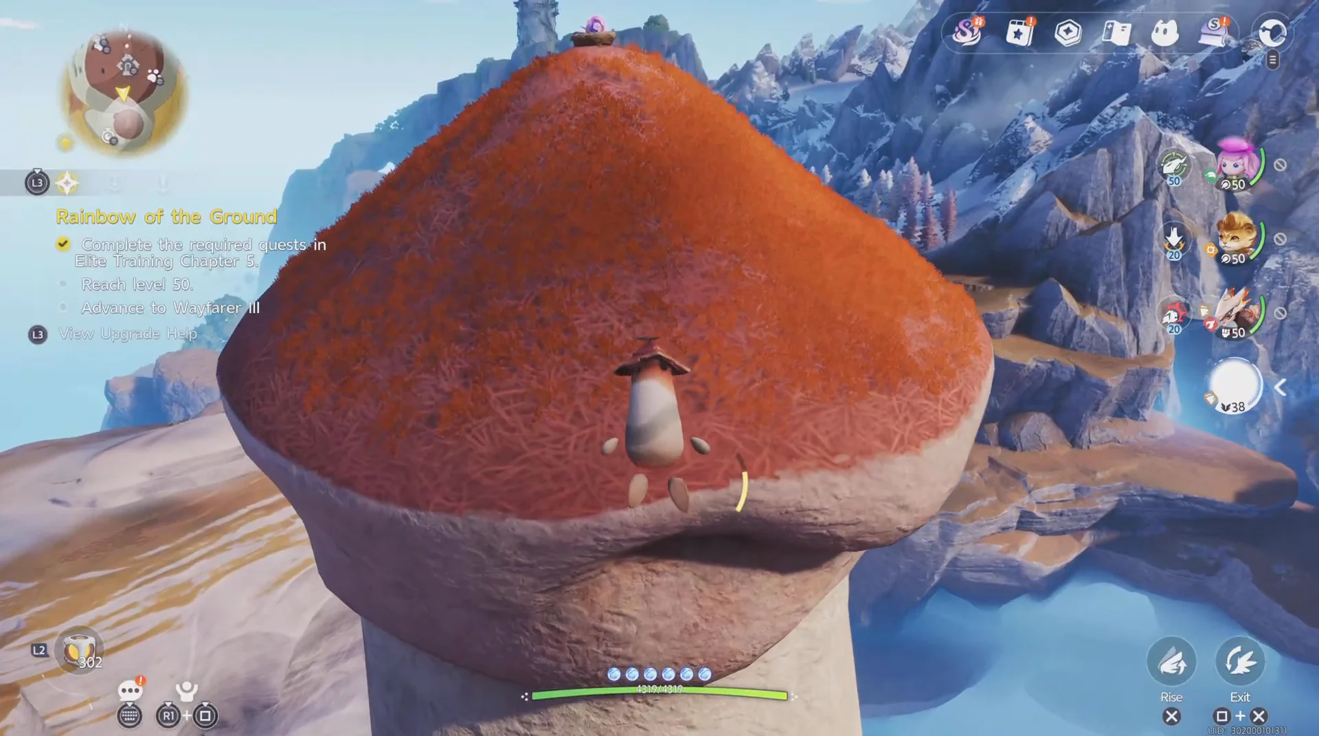 Climbing the mushroom formation