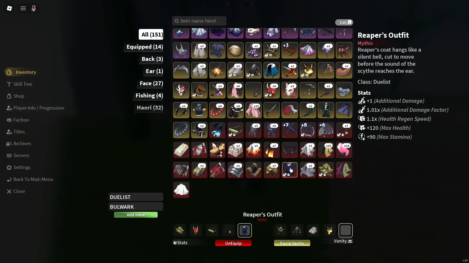 Gear and Inventory Breakdown