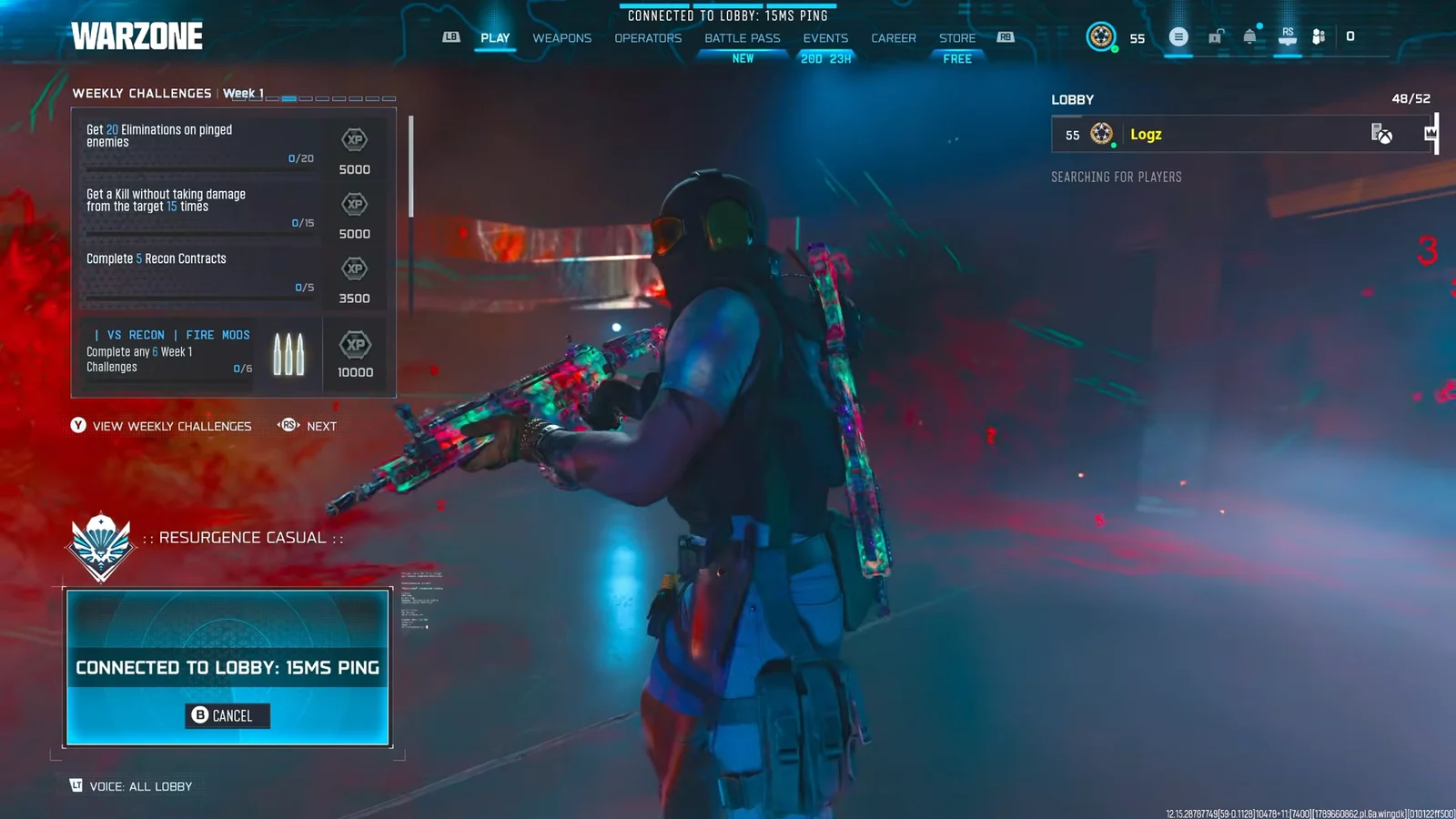 Loadout reset demonstration