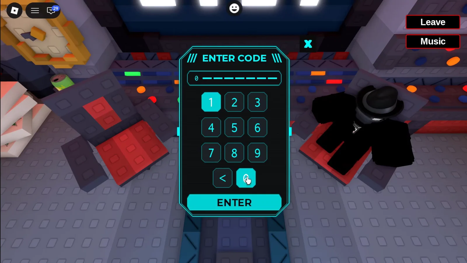 Entering keypad code
