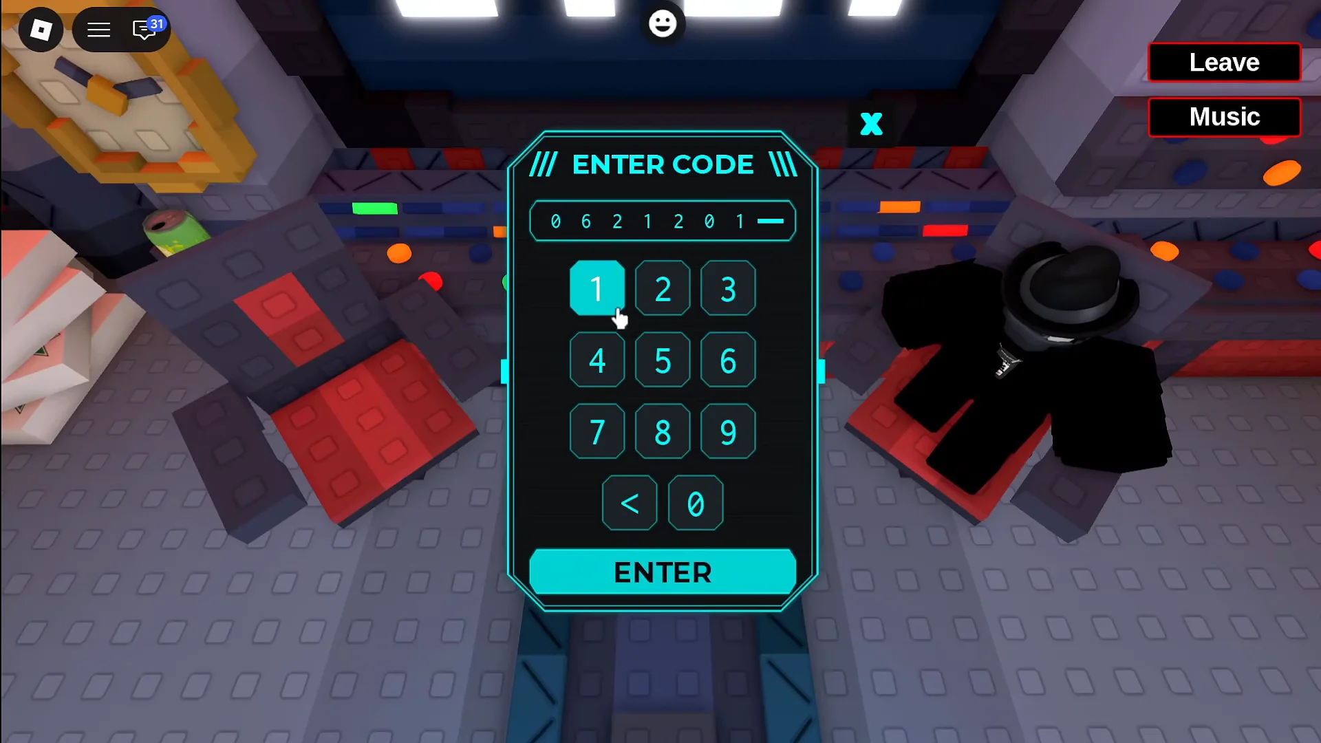 Entering Secret Code