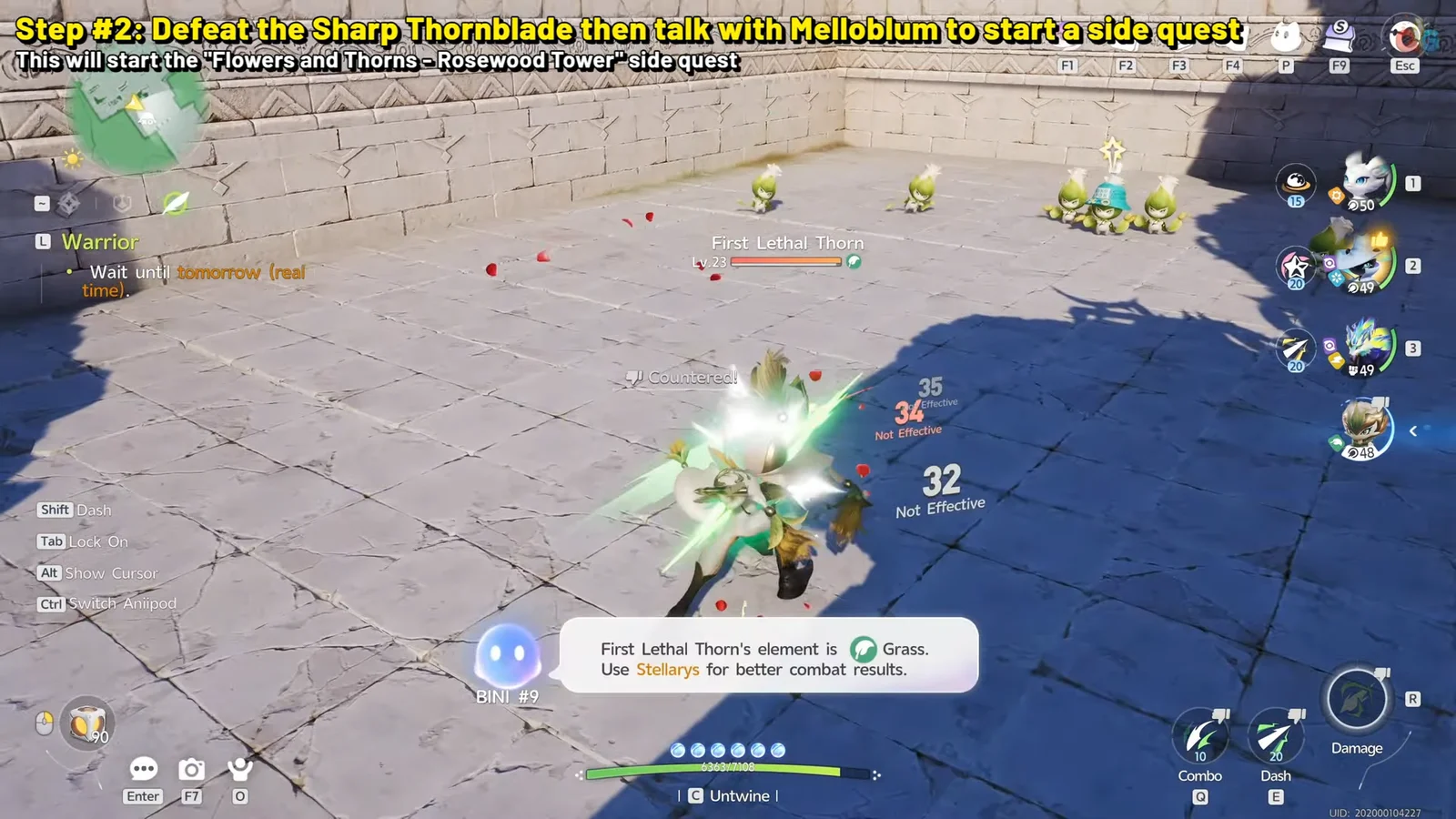 Combat with First Lethal Thorn