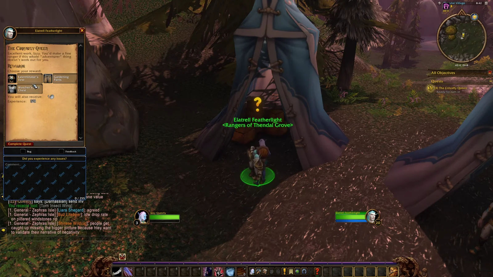 Completing the quest