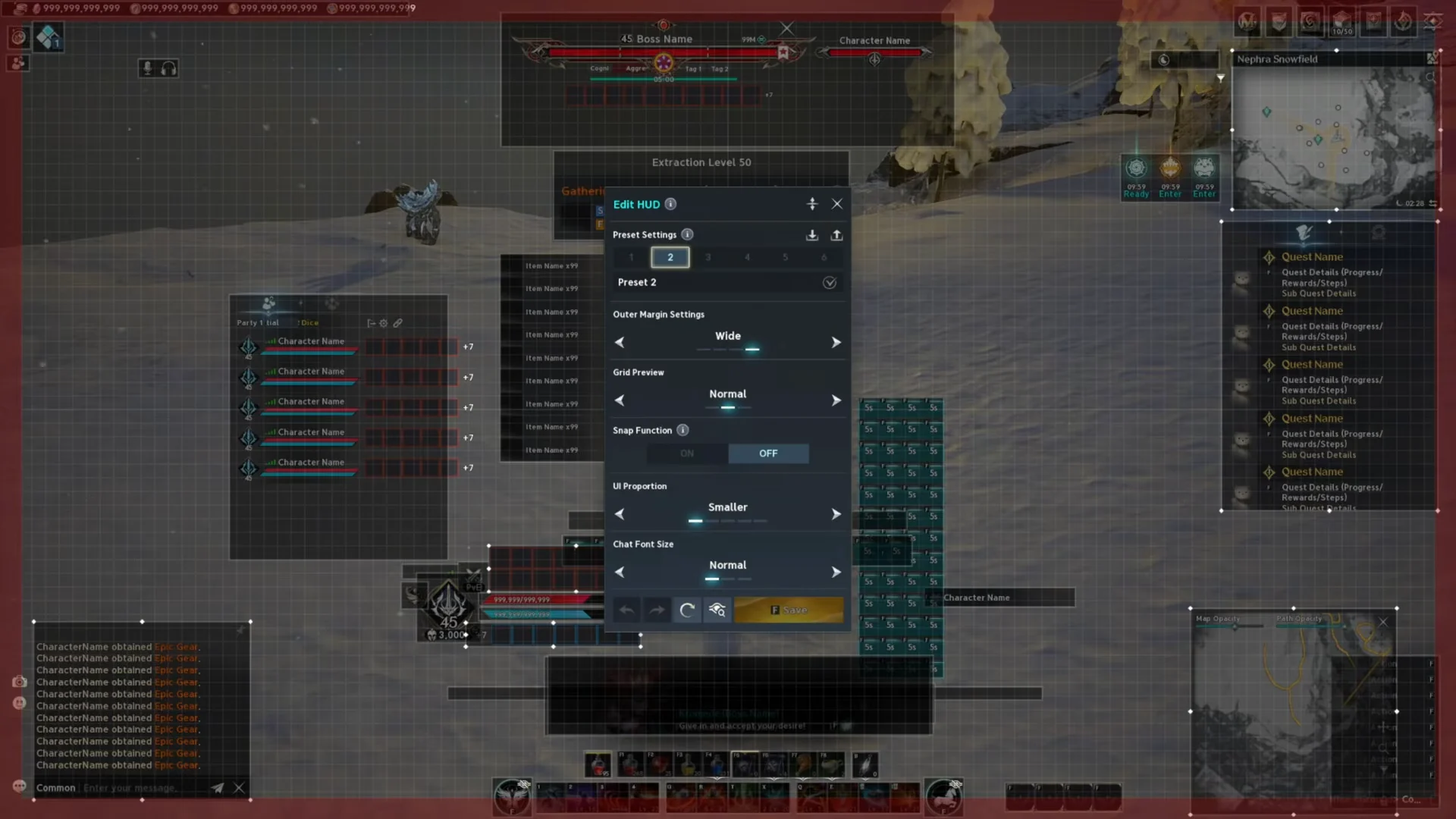 HUD Editor Menu Overview