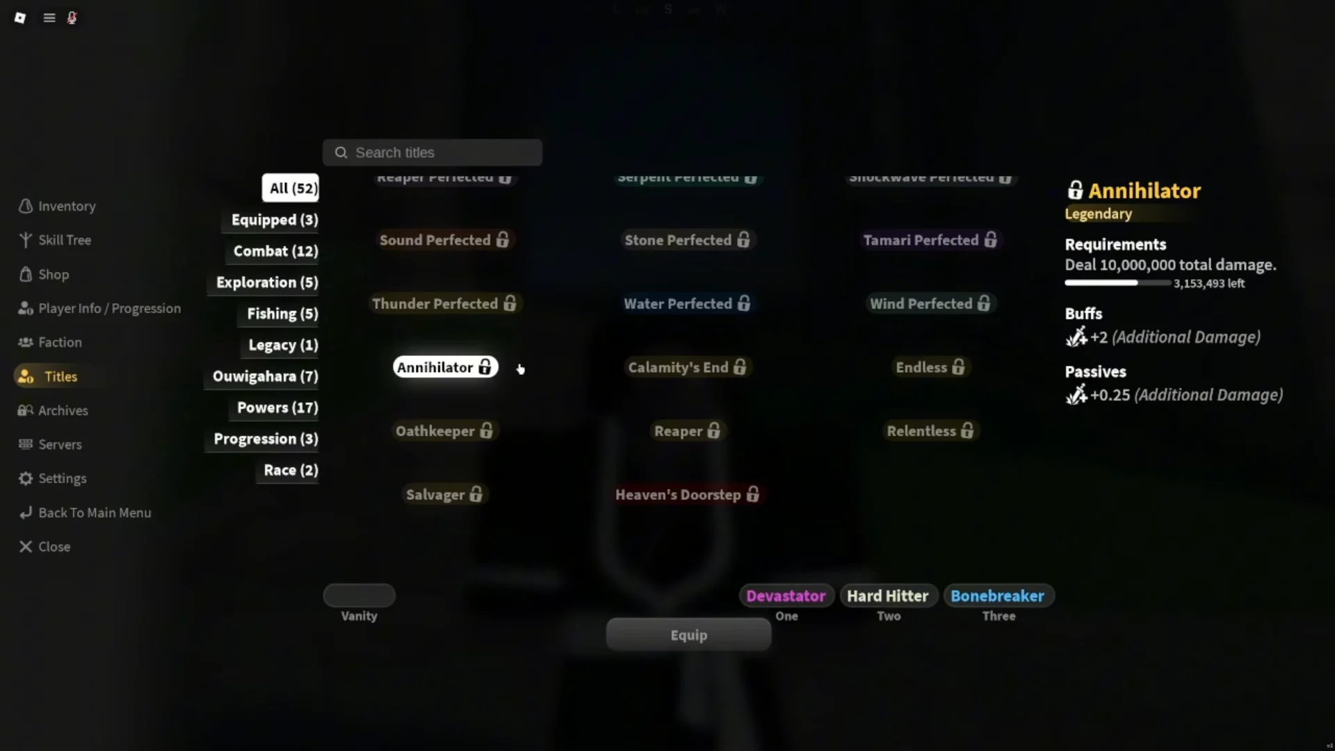 Titles Menu Overview
