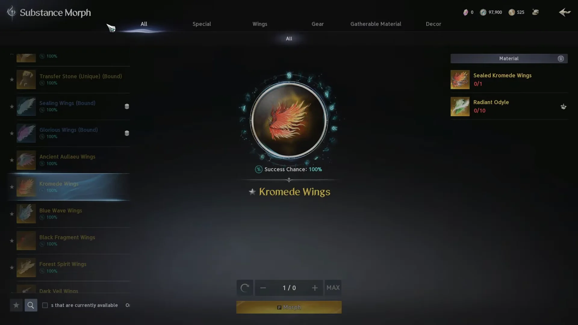 Crafting Wings via Substance Morph