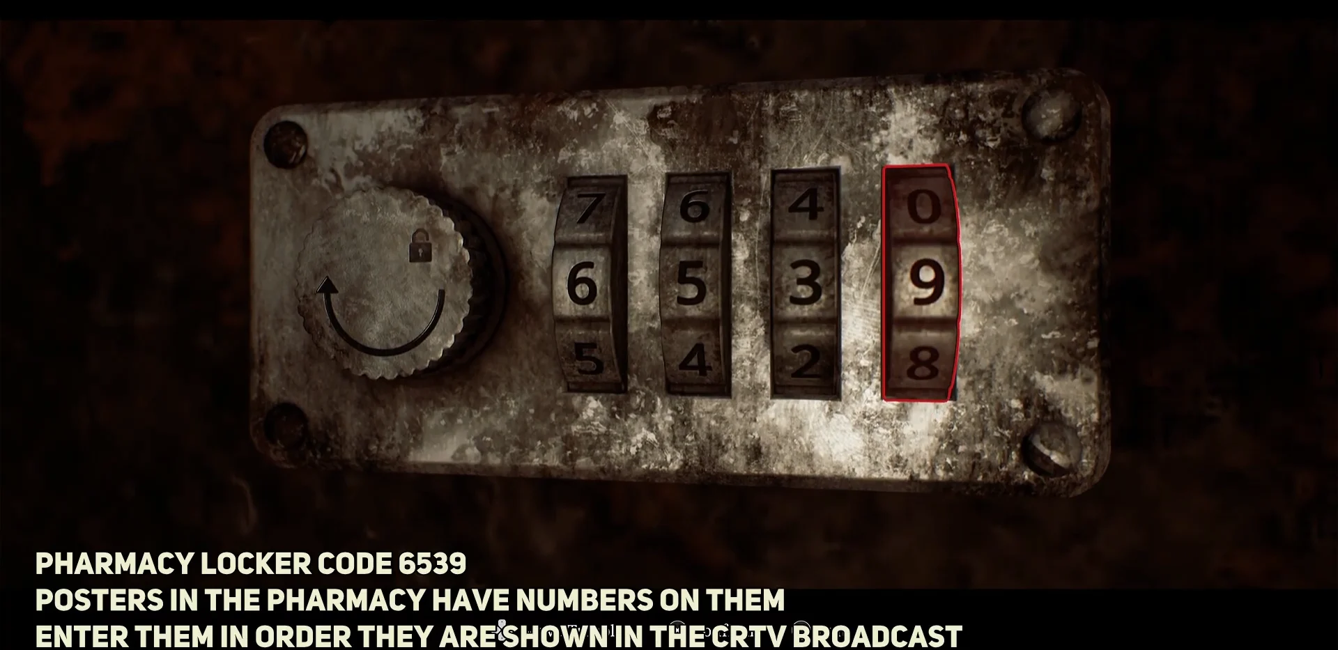 Entering code 6539