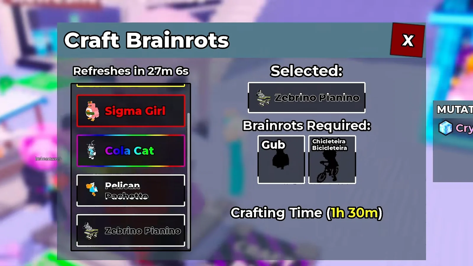 Checking craft recipes